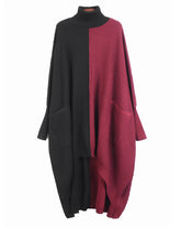 Elegant Avant-Garde Asymmetric High-Neck Tunic